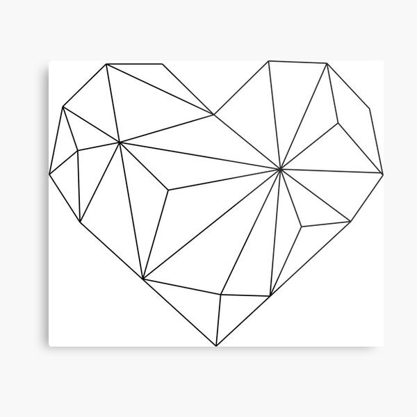Geometric Heart Metal Print