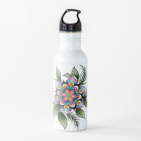 Floral mandala in spring colors Water Bottle