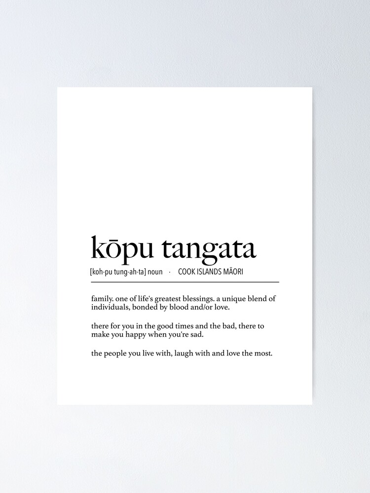 Cook Islands Maori Kopu Tangata (Family) Definition | Poster