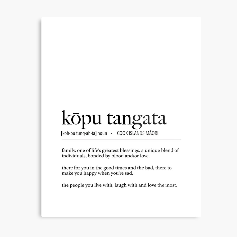 Cook Islands Maori Kopu Tangata (Family) Definition | Poster