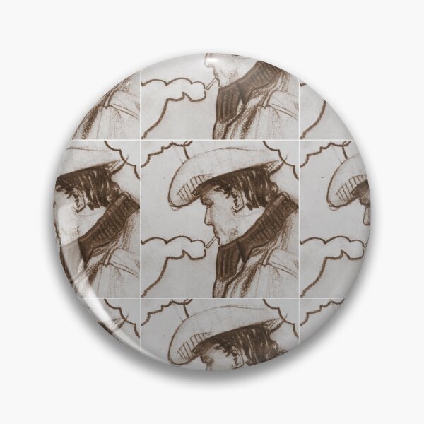Item preview, Smoking Cowboy Sticker (brown) designed and sold by EvaMoose.