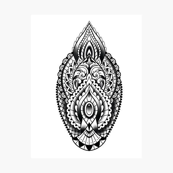 Henna inspired Crest Photographic Print