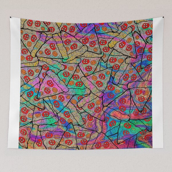 Item preview, pizza psychedelic art designed and sold by Ilustra Club.