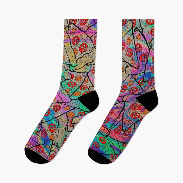 Item preview, pizza psychedelic art designed and sold by Ilustra Club.