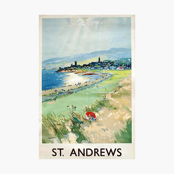 St Andrews vintage travel poster Photographic Print