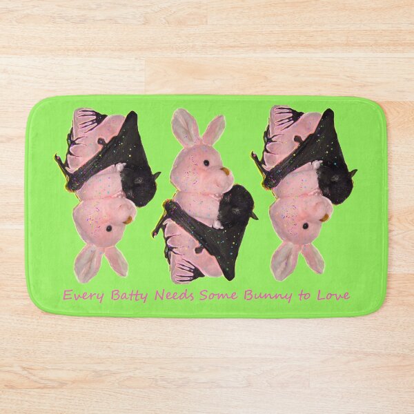 Item preview, Batzilla - Every Batty Needs Some Bunny to Love (Green Background)  designed and sold by batzilla.