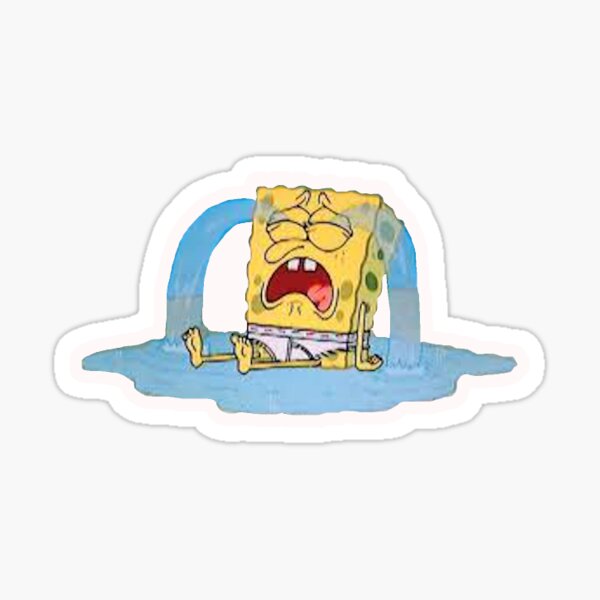 Praying on My Downfall Sad Spongebob Funny Meme Sticker by Katie