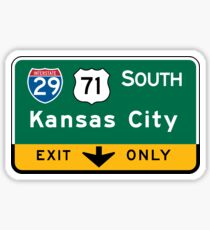 Pegatina Kansas City, MO Road Sign, USA