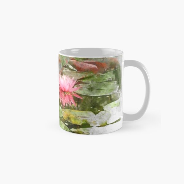 Pink Lily Pad Flower Art Classic Mug