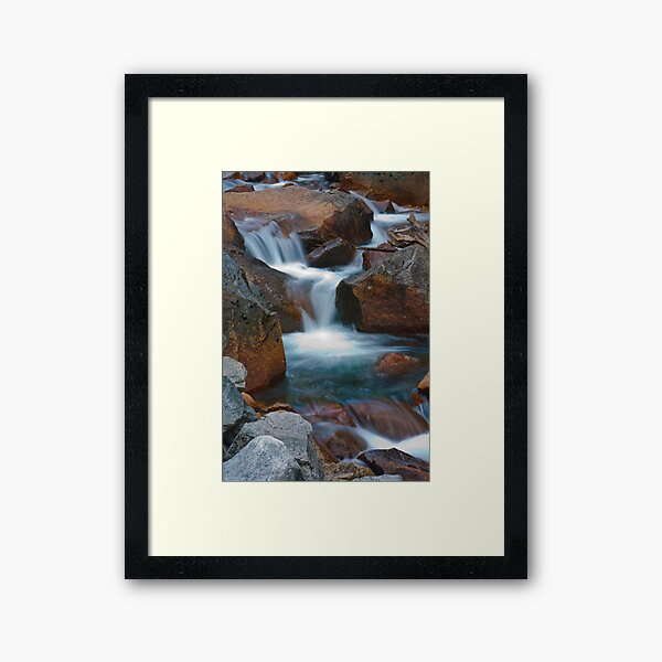 Silky Spill From Below Mirror Lake Framed Art Print