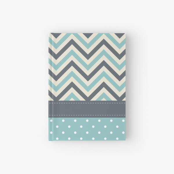 Cute Shabby Chevron Polka Dots Wallpaper Hardcover Journal