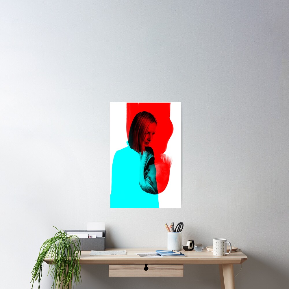 "3D Anaglyph Red and Inverted Cyan" Poster by kwizel | Redbubble