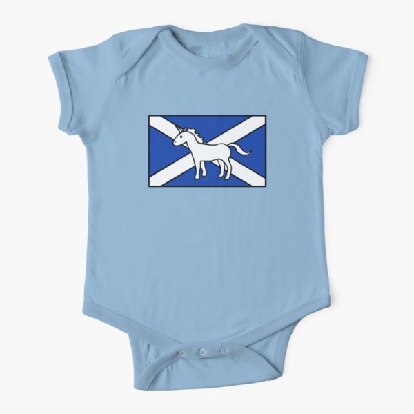 Unicorn, Scotland's National Animal Short Sleeve Baby One-Piece