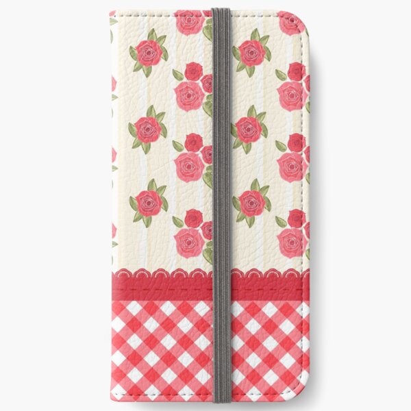 Beautiful Red Rose Shabby Wallpaper iPhone Wallet