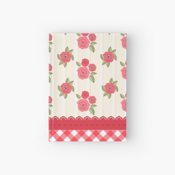Beautiful Red Rose Shabby Wallpaper Hardcover Journal