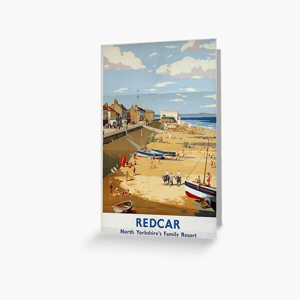 Item preview, Redcar North Yorkshire vintage travel poster designed and sold by stickart-marek.