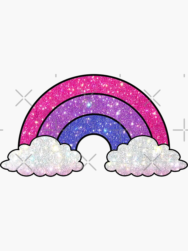bi flag rainbow by discostickers