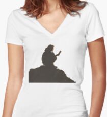 Long Nights Women's Fitted V-Neck T-Shirt