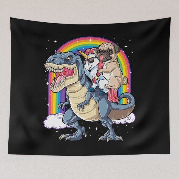 Item preview, Pug Unicorn Dinosaur T rex T shirt Kids Girls Women Rainbow designed and sold by LiqueGifts.