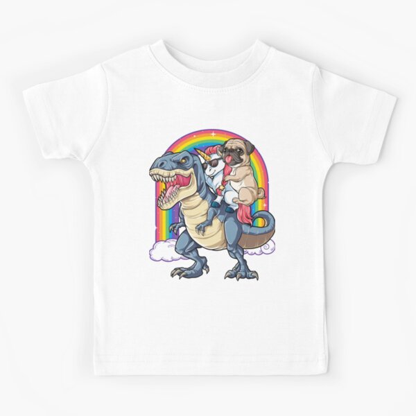 Item preview, Pug Unicorn Dinosaur T rex T shirt Kids Girls Women Rainbow designed and sold by LiqueGifts.