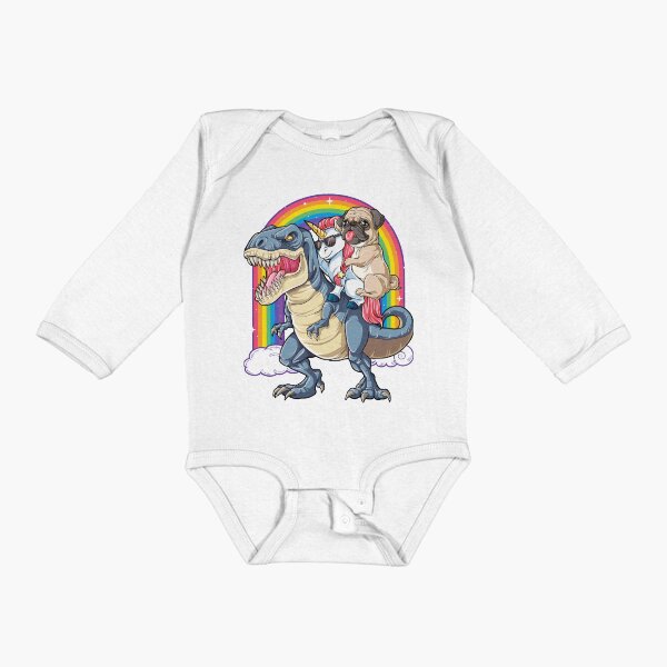 Item preview, Pug Unicorn Dinosaur T rex T shirt Kids Girls Women Rainbow designed and sold by LiqueGifts.