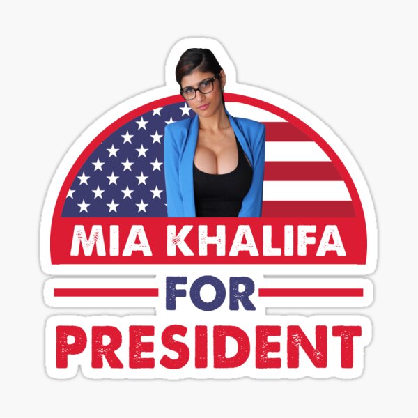 Pour hommes Femmes Mia Khalifa pour président T-shirts classiques Sticker
