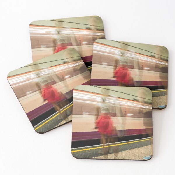 Item preview, conceptual image people on underground platform as train arrives in motion blur. designed and sold by Brian Scantlebury.