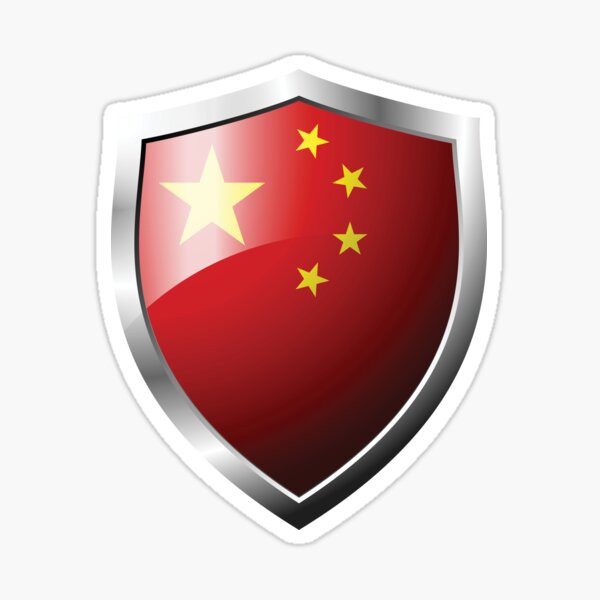 Aperçu de l'œuvre Pays du bouclier du drapeau de la Chine créée et vendue par HelloFromAja.