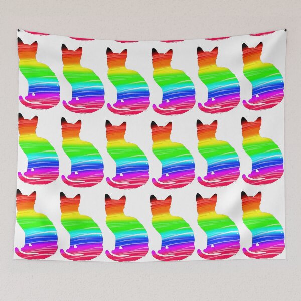 Item preview, Bright Rainbow Cat Silhouette  designed and sold by Amanda1775.