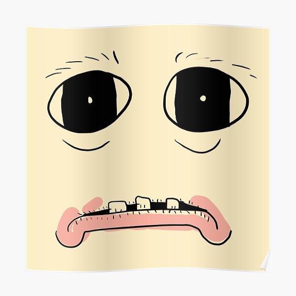 Oof Man Posters Redbubble - bruh face hurt angered roblox