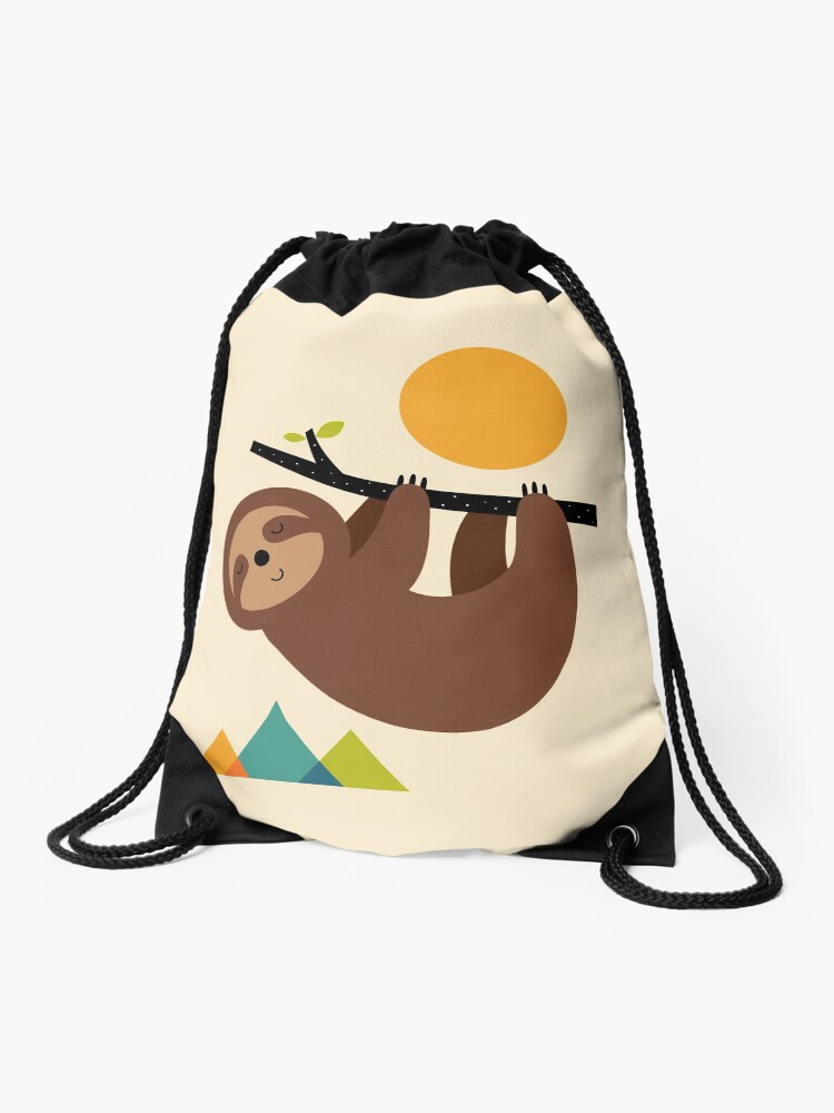 Thumbnail 1 of 3, Drawstring Bag, Keep Calm And Live Slow designed and sold by AndyWestface.