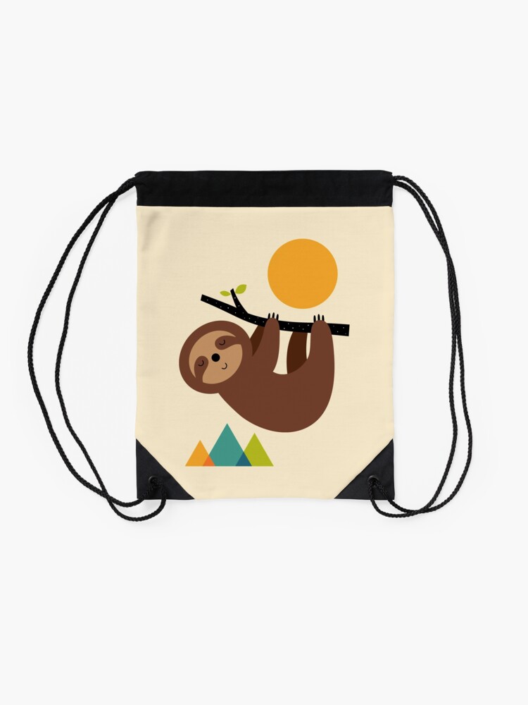 Thumbnail 2 of 3, Drawstring Bag, Keep Calm And Live Slow designed and sold by AndyWestface.
