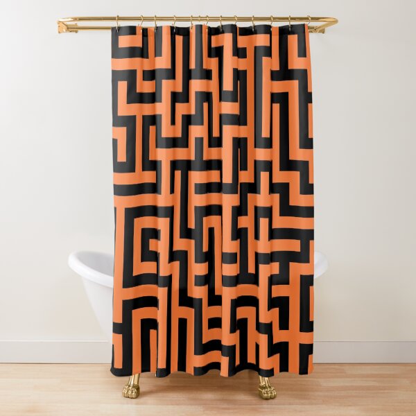 Item preview, Orange and Black Maze Pattern designed and sold by KeksWorkroom.