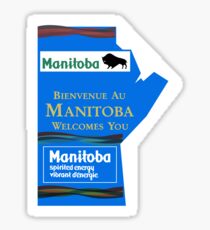 Manitoba Welcomes You, Road Sign, Canada Sticker
