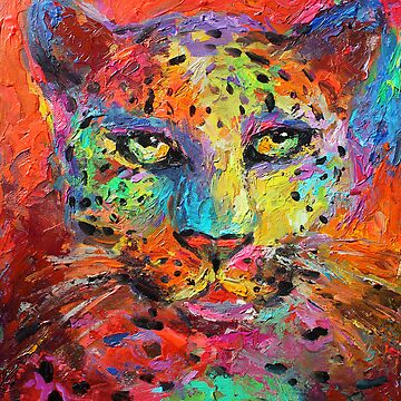 Vibrant watercolor leopard wildlife painting Painting by Svetlana