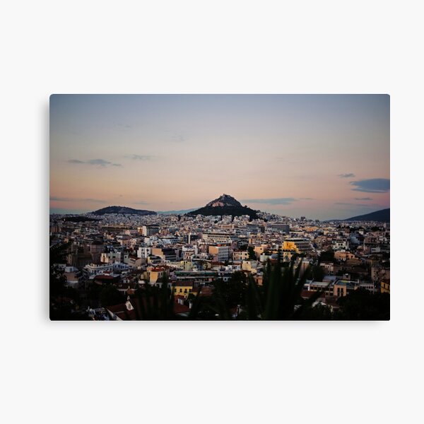 Mount Lycabettus Evening Cityscape Canvas Print