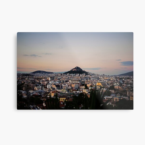 Mount Lycabettus Evening Cityscape Metal Print