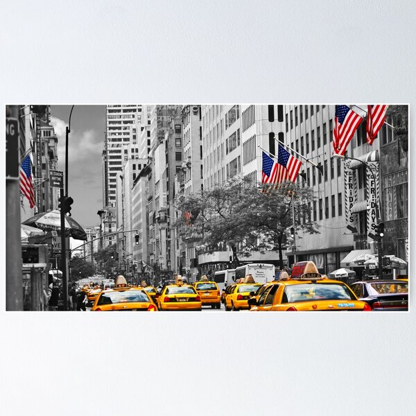 Item preview, yellow cabs on 5th Ave with Stars and Stripes  designed and sold by jalfc46.