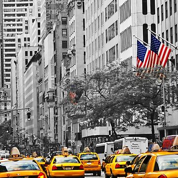 Vorschaubild zum Design yellow cabs on 5th Ave with Stars and Stripes  von jalfc46