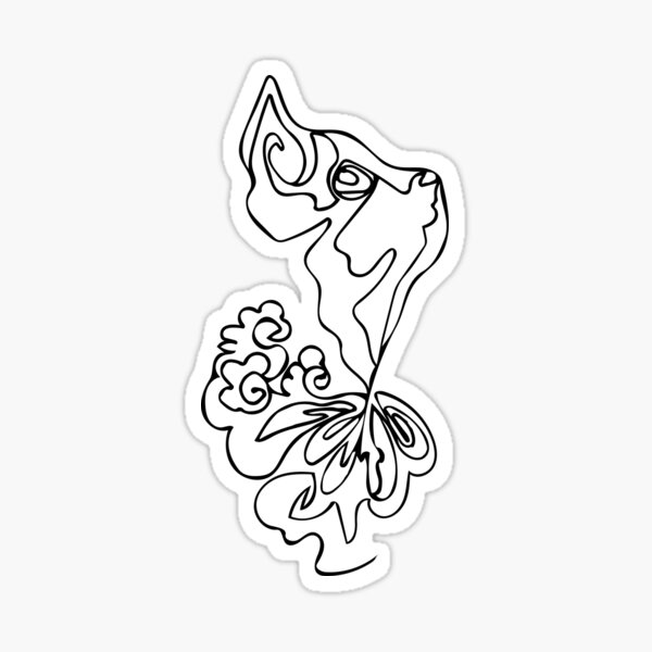 Katze mit Blumen Sticker