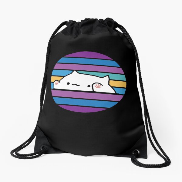 colored bongo cat Drawstring Bag