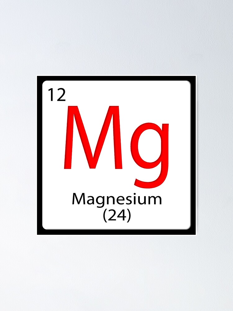 "Chemical element tile. Magnesium. MG white background." Poster for