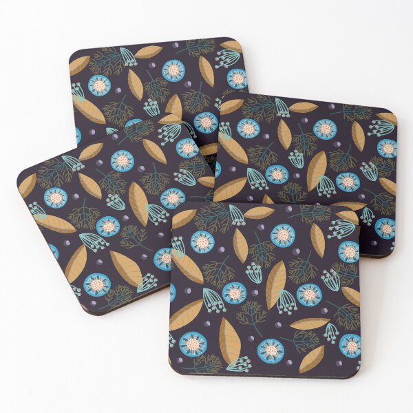 Item preview, blue flowers and yellow leaves designed and sold by Pacesyte.
