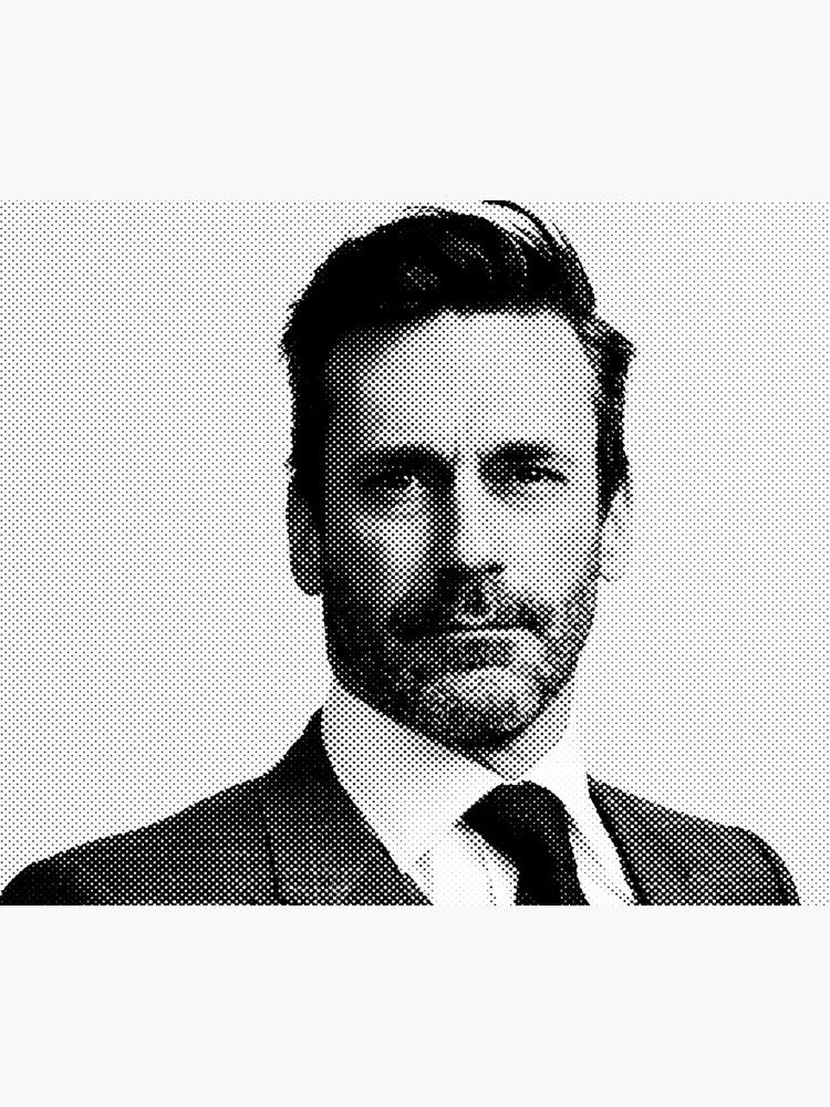 Jon Hamm Black & White Painting by saintiro