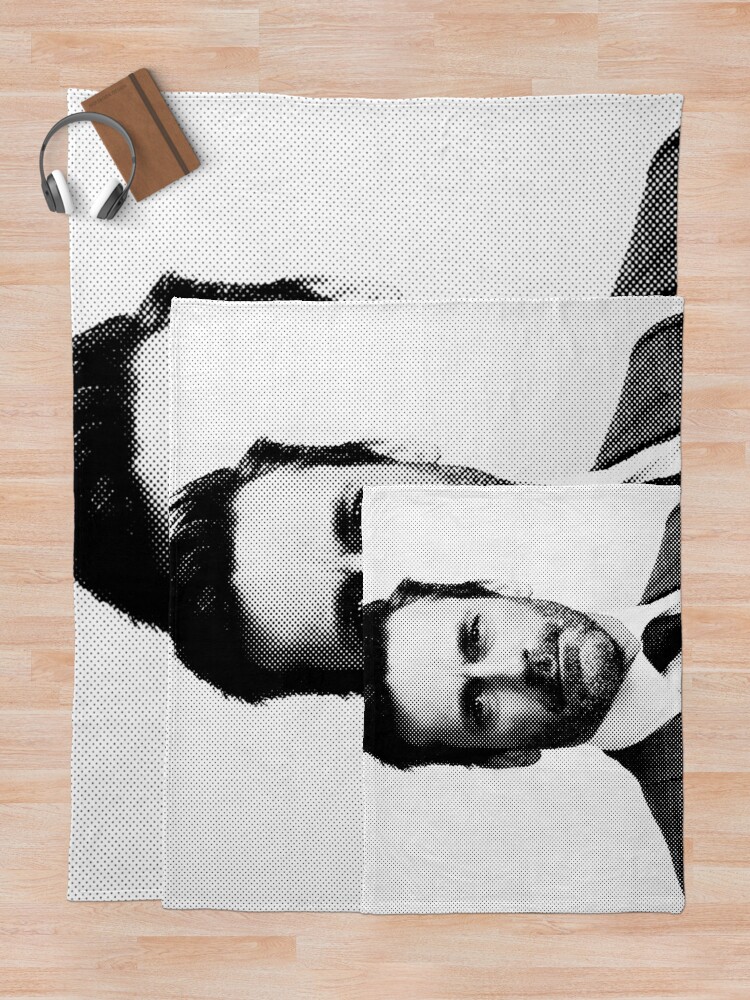 Alternate view of Jon Hamm Black & White Painting Throw Blanket