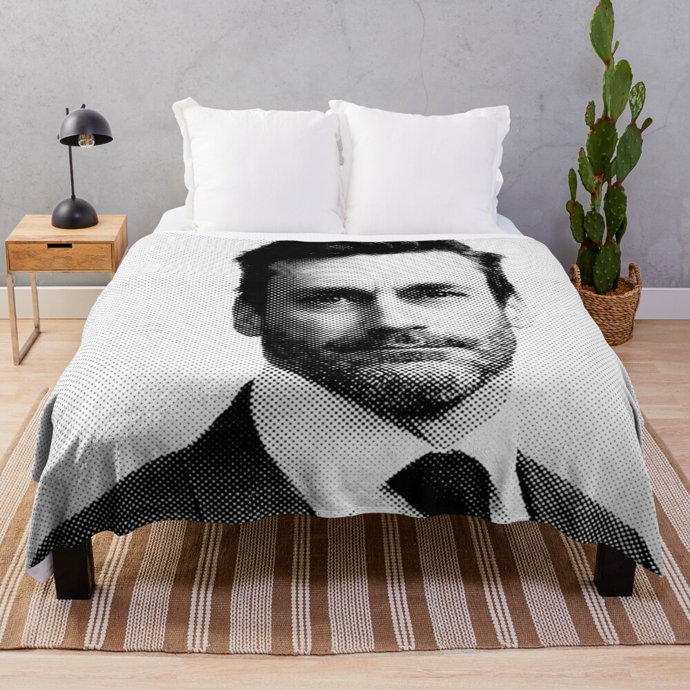 Jon Hamm Black & White Painting Throw Blanket