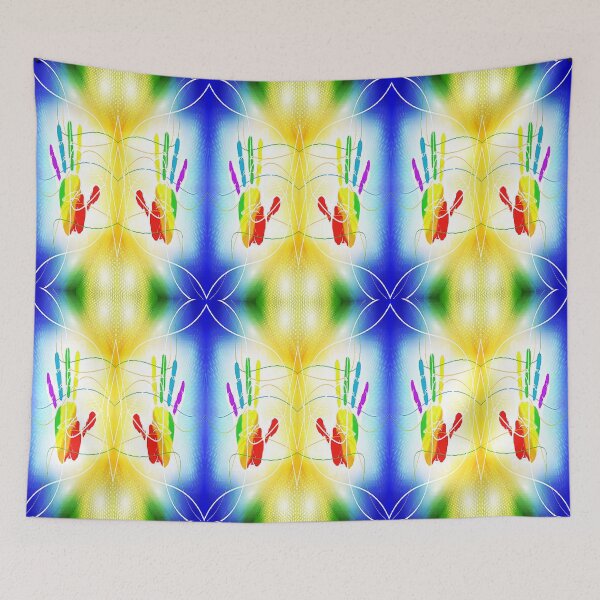 Artikelvorschau, ARTY HANDS ABSTRACTO, bunte Abstraktion, psychedelische Arte Abstracto, abstraktes Kunstdesign entworfen und verkauft von Adri Barnard.