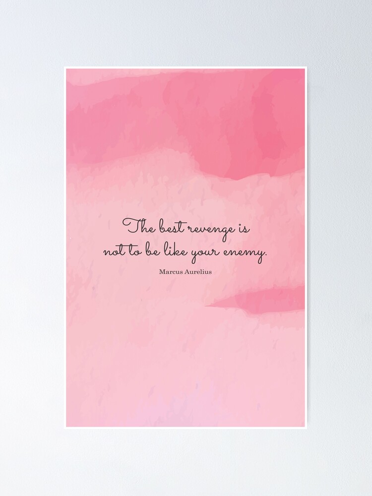 The best revenge is not to be like your enemy. Marcus Aurelius 