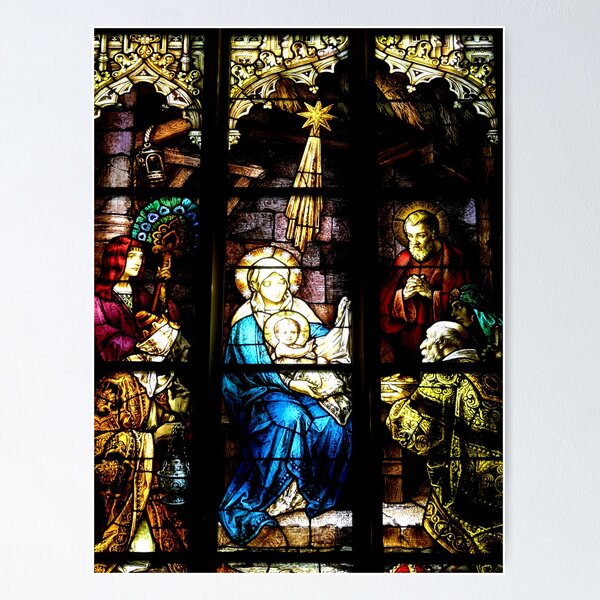 Item preview, Stain Glass Mary and Baby Jesus designed and sold by Amy Herrfurth.
