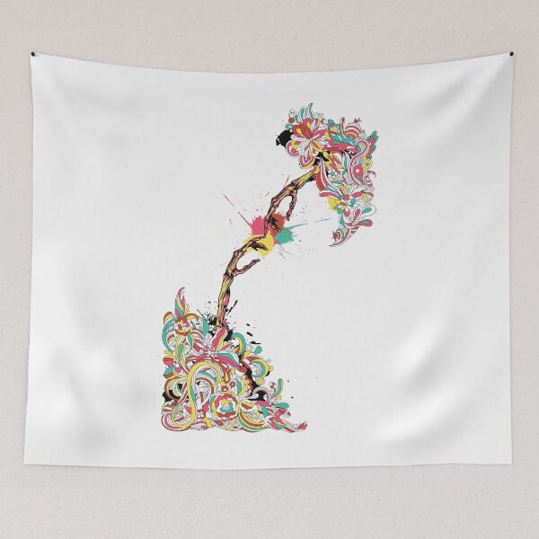 Item preview, Colorful Flowers And Two Skeletal Hands designed and sold by TinoThreads.